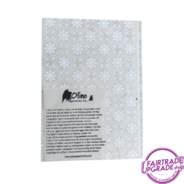 Notitieboek Beige Witte Bloem back FairtradeUpgrade