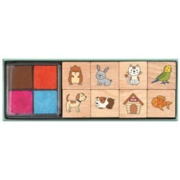 Stempelset Huisdieren Hout