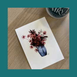 Bordeauxrode bloemen - LEO LA DOUCE bij FairyTale books cards and gifts